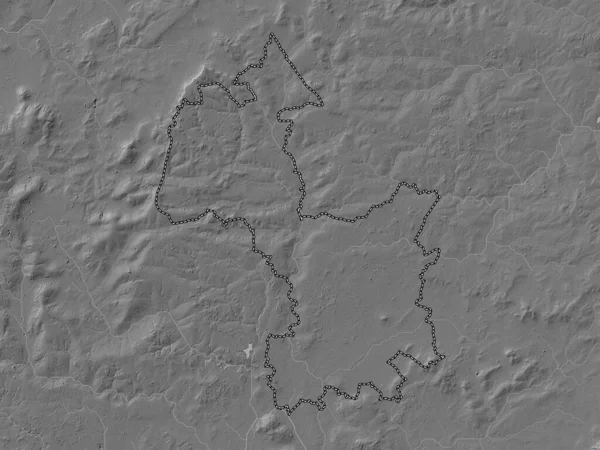 Cherwell Niemetropolitalna Dzielnica Anglii Wielka Brytania Dwupoziomowa Mapa Wysokości Jeziorami — Zdjęcie stockowe