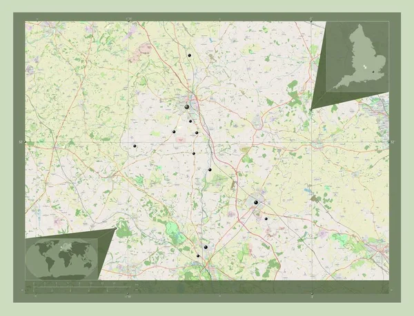 Cherwell Distretto Non Metropolitano Dell Inghilterra Gran Bretagna Mappa Stradale — Foto Stock