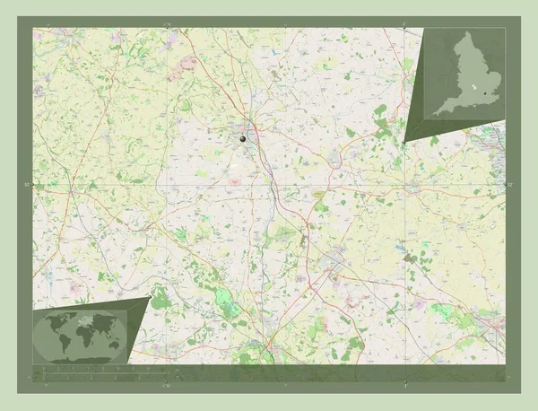 Cherwell Distretto Non Metropolitano Dell Inghilterra Gran Bretagna Mappa Stradale — Foto Stock