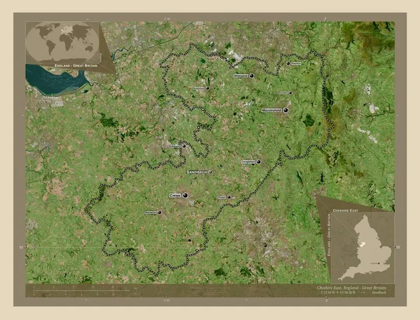 Cheshire East Bestuurlijke Graafschap Engeland Groot Brittannië Satellietkaart Met Hoge — Stockfoto