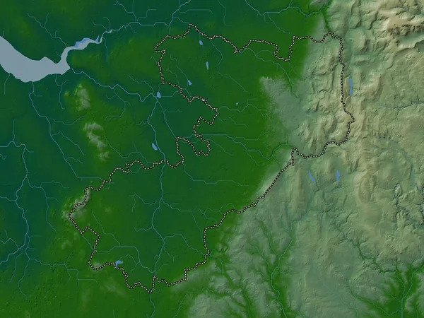 Чешир Ист Административный Округ Англии Великобритания Цветная Карта Высот Озерами — стоковое фото