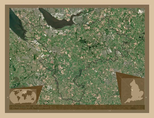 Cheshire West Chester Διοικητική Περιφέρεια Αγγλίας Μεγάλης Βρετανίας Δορυφορικός Χάρτης — Φωτογραφία Αρχείου