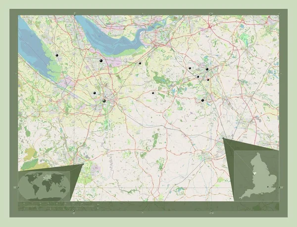 Cheshire West Chester Contea Amministrativa Dell Inghilterra Gran Bretagna Mappa — Foto Stock