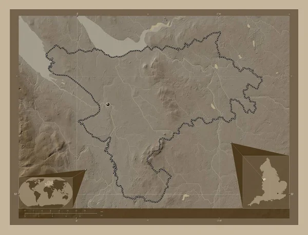 Чешир Уэст Честер Административный Округ Англии Великобритания Карта Высоты Окрашенная — стоковое фото