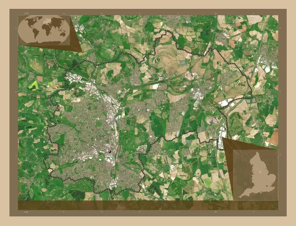 切斯特菲尔德 英格兰非大都市地区 大不列颠 低分辨率卫星地图 角辅助位置图 — 图库照片