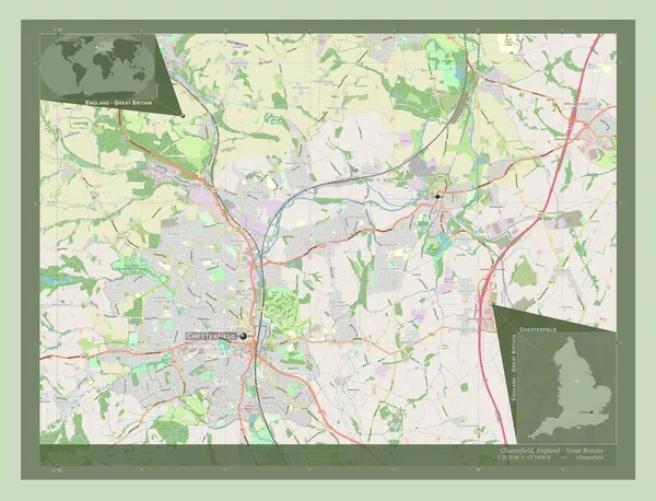Chesterfield Non Metropolitan District England Great Britain Open Street Map — Stock Photo, Image
