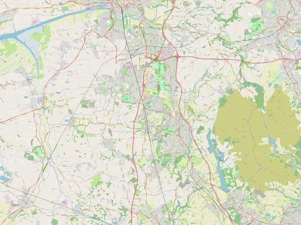 Chorley Distrito Metropolitano Inglaterra Gran Bretaña Mapa Calle Abierto —  Fotos de Stock