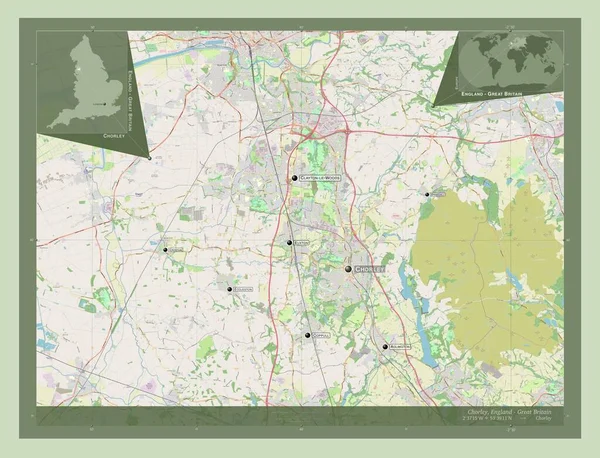 Chorley Distrito Metropolitano Inglaterra Gran Bretaña Open Street Map Ubicaciones — Foto de Stock