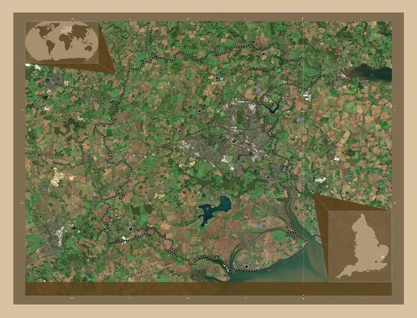 Colchester Μητροπολιτική Περιφέρεια Αγγλίας Μεγάλης Βρετανίας Δορυφορικός Χάρτης Χαμηλής Ανάλυσης — Φωτογραφία Αρχείου