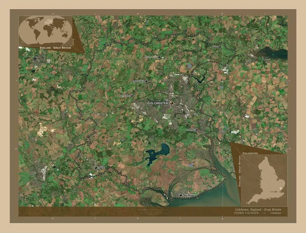 Colchester District Non Métropolitain Angleterre Grande Bretagne Carte Satellite Basse — Photo
