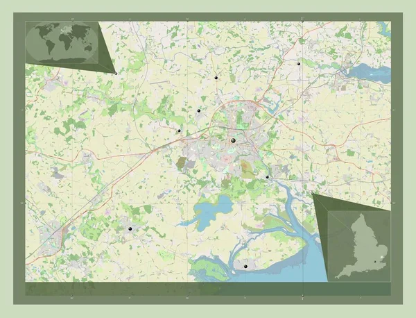 Colchester Niemetropolitalna Dzielnica Anglii Wielka Brytania Otwórz Mapę Ulic Lokalizacje — Zdjęcie stockowe