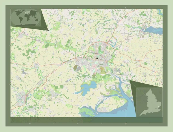 Colchester Niemetropolitalna Dzielnica Anglii Wielka Brytania Otwórz Mapę Ulic Pomocnicze — Zdjęcie stockowe