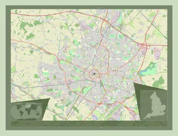Coventry Condado Administrativo Inglaterra Gran Bretaña Open Street Map Ubicaciones —  Fotos de Stock