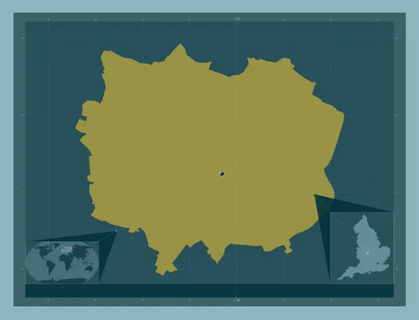 コヴェントリー イングランドの行政郡 イギリス しっかりした色の形 地域の主要都市の場所 コーナー補助位置図 — ストック写真