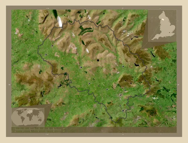 Craven Distrito Não Metropolitano Inglaterra Grã Bretanha Mapa Satélite Alta — Fotografia de Stock