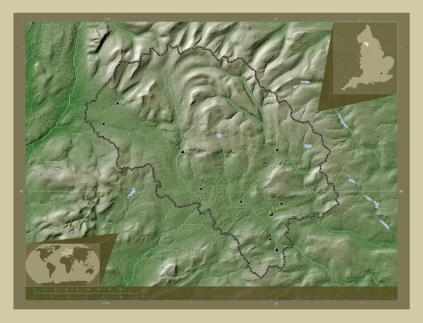 Craven Ngiltere Nin Metropolitan Olmayan Bölgesi Büyük Britanya Yükseklik Haritası — Stok fotoğraf