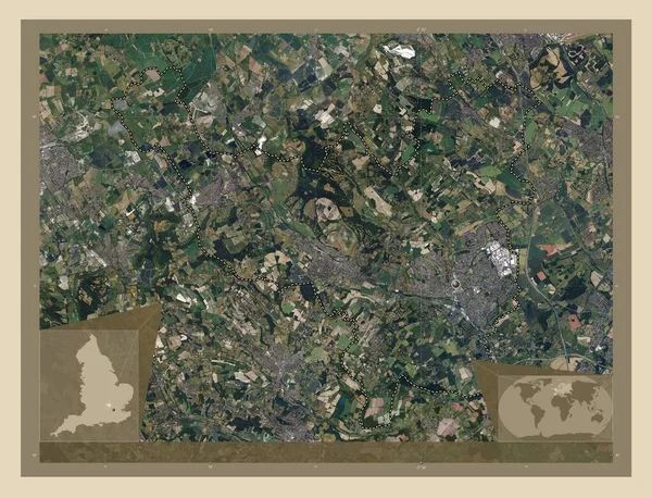 Dacorum Distrito Metropolitano Inglaterra Gran Bretaña Mapa Satelital Alta Resolución —  Fotos de Stock