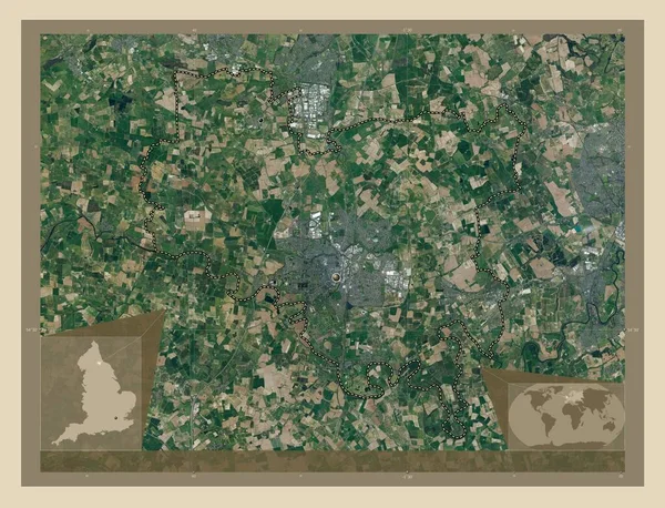 达林顿 英格兰的统一权威 大不列颠 高分辨率卫星地图 该区域主要城市的所在地点 角辅助位置图 — 图库照片