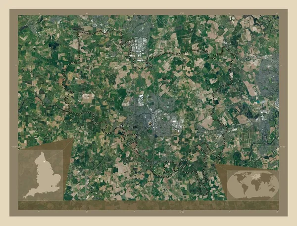 达林顿 英格兰的统一权威 大不列颠 高分辨率卫星地图 角辅助位置图 — 图库照片