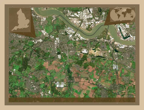 Dartford Distrito Metropolitano Inglaterra Gran Bretaña Mapa Satelital Baja Resolución —  Fotos de Stock