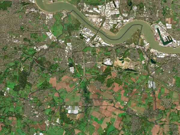 达特福德 英格兰的非大都市地区 大不列颠 低分辨率卫星地图 — 图库照片