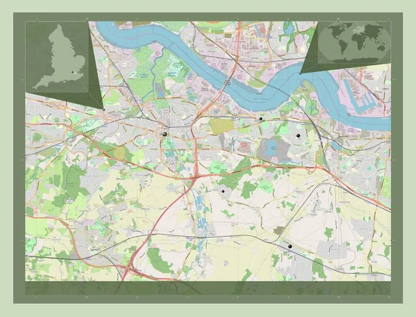 Dartford Niemetropolitalna Dzielnica Anglii Wielka Brytania Otwórz Mapę Ulic Lokalizacje — Zdjęcie stockowe