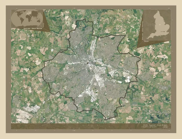 Derby Jednotná Autorita Anglie Velká Británie Satelitní Mapa Vysokým Rozlišením — Stock fotografie