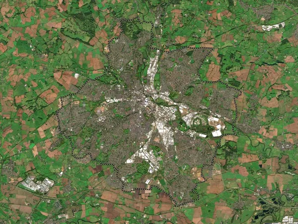 Derby Autoridad Unitaria Inglaterra Gran Bretaña Mapa Satelital Baja Resolución — Foto de Stock
