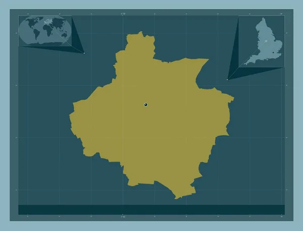 ダービー イギリスの統一当局 イギリス しっかりした色の形 地域の主要都市の場所 コーナー補助位置図 — ストック写真