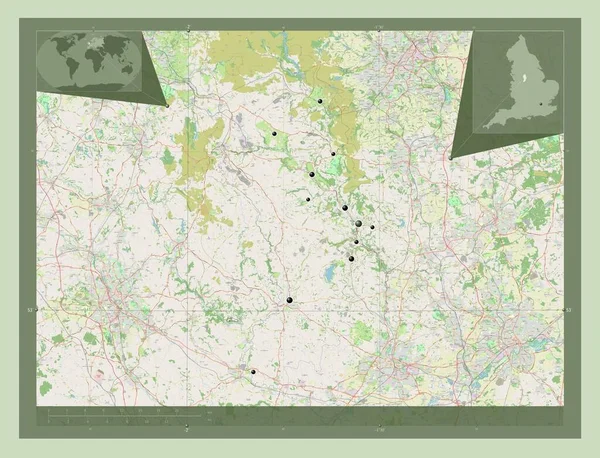 Derbyshire Dales Distrito Não Metropolitano Inglaterra Grã Bretanha Abrir Mapa — Fotografia de Stock