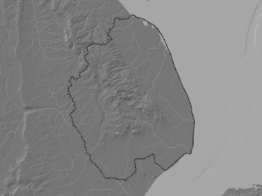 Doğu Lindsey, İngiltere 'nin metropolitan olmayan bölgesi. Gölleri ve nehirleri olan çift seviyeli yükseklik haritası