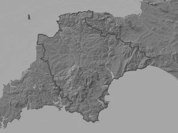 Devon Condado Administrativo Inglaterra Grã Bretanha Bilevel Mapa Elevação Com — Fotografia de Stock