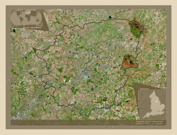 Doncaster Bestuurlijke Graafschap Engeland Groot Brittannië Satellietkaart Met Hoge Resolutie — Stockfoto