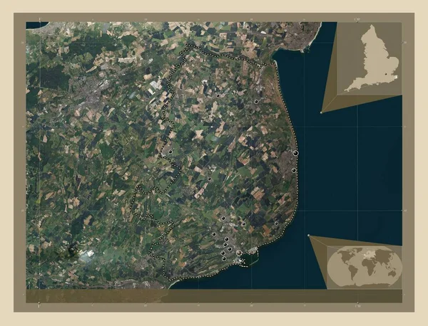 Dover Distrito Metropolitano Inglaterra Gran Bretaña Mapa Satelital Alta Resolución — Foto de Stock