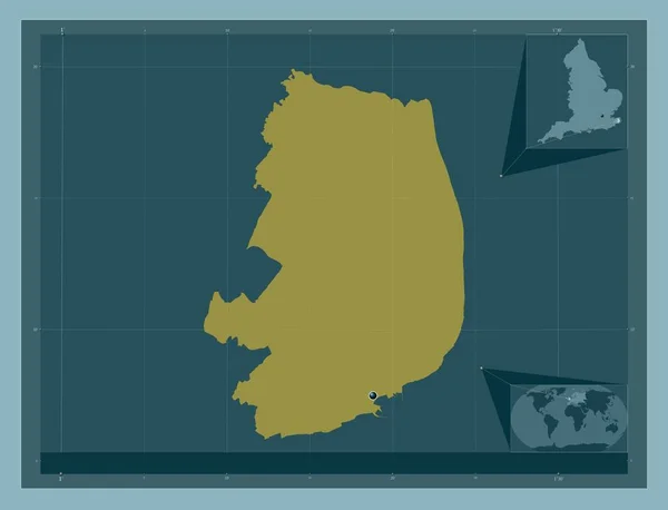 Dover Distrito Metropolitano Inglaterra Gran Bretaña Forma Color Sólido Mapas —  Fotos de Stock