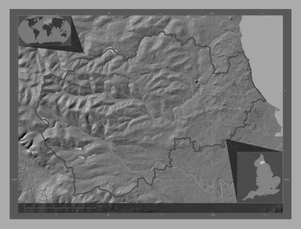 County Durham Bestuurlijke Graafschap Engeland Groot Brittannië Hoogteplattegrond Met Meren — Stockfoto