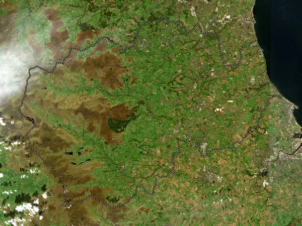 County Durham, administrative county of England - Great Britain. Low resolution satellite map