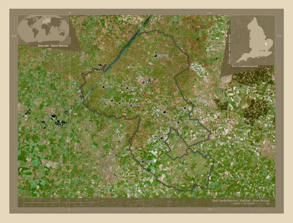 East Cambridgeshire Distrito Metropolitano Inglaterra Gran Bretaña Mapa Satelital Alta — Foto de Stock