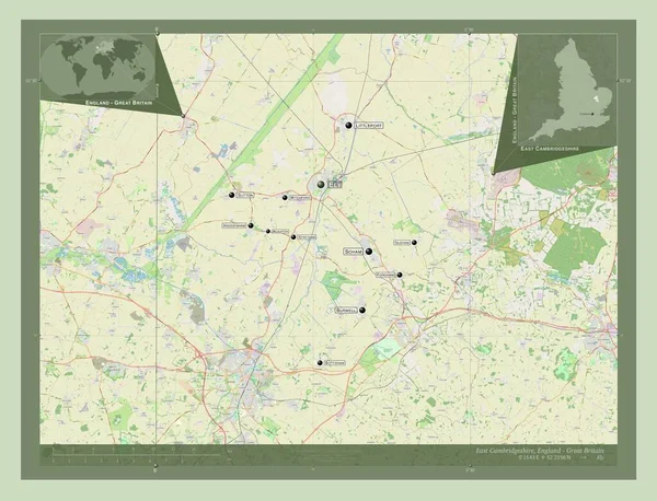 East Cambridgeshire Distretto Non Metropolitano Dell Inghilterra Gran Bretagna Mappa — Foto Stock