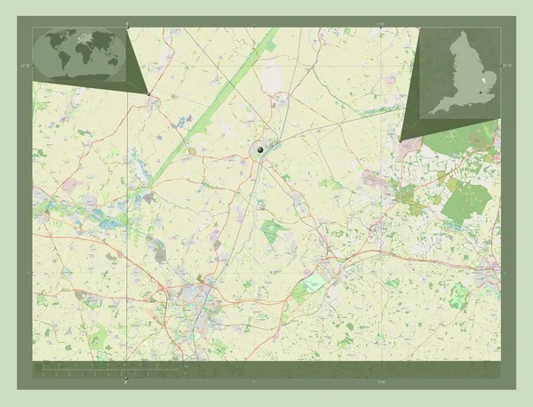 East Cambridgeshire Μητροπολιτική Περιφέρεια Αγγλίας Μεγάλης Βρετανίας Χάρτης Του Δρόμου — Φωτογραφία Αρχείου