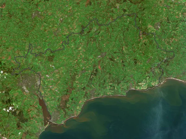East Devon Niemetropolitalna Dzielnica Anglii Wielka Brytania Mapa Satelitarna Niskiej — Zdjęcie stockowe