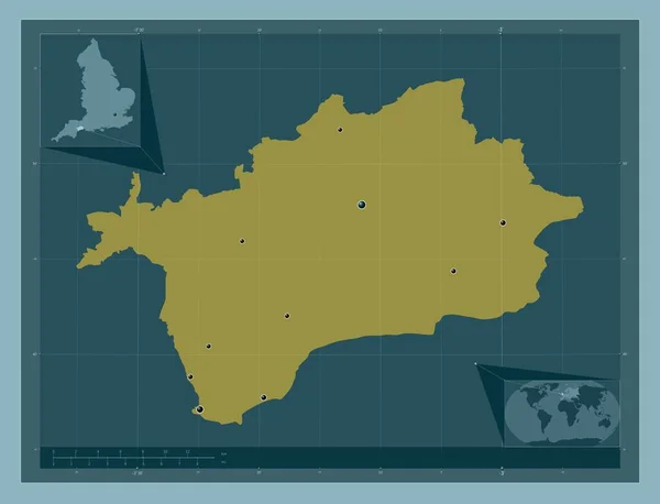 East Devon Nicht Metropolbezirk Von England Großbritannien Einfarbige Form Standorte — Stockfoto
