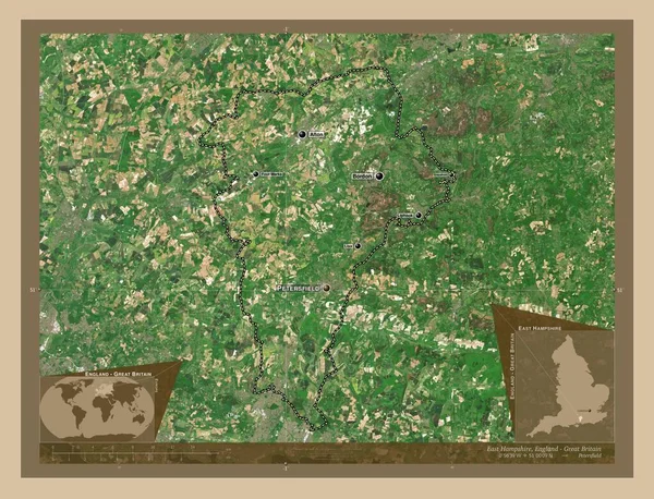 Ист Гэмпшир Неанглоязычный Округ Англии Великобритания Карта Спутника Низкого Разрешения — стоковое фото