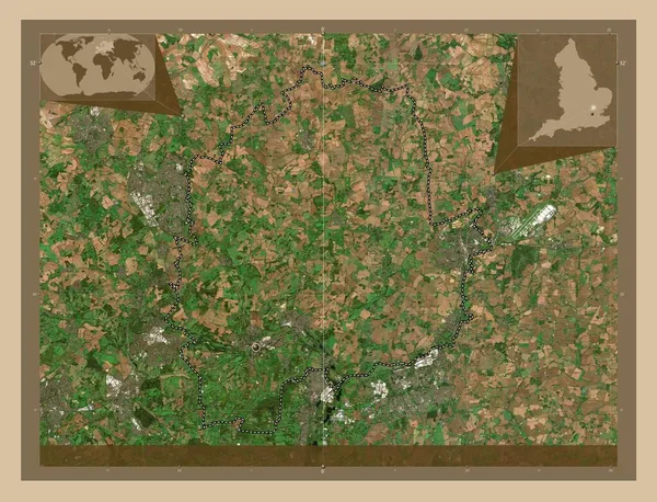 East Hertfordshire Englands Icke Storstadsdistrikt Storbritannien Lågupplöst Satellitkarta Hjälpkartor För — Stockfoto