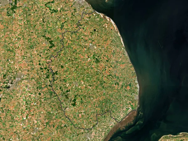 East Lindsey Englands Icke Storstadsdistrikt Storbritannien Lågupplöst Satellitkarta — Stockfoto
