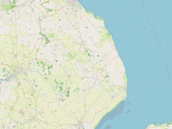 East Lindsey Niemetropolitalna Dzielnica Anglii Wielka Brytania Otwarta Mapa Ulic — Zdjęcie stockowe
