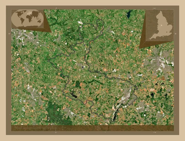 East Staffordshire Distrito Metropolitano Inglaterra Gran Bretaña Mapa Satelital Baja — Foto de Stock