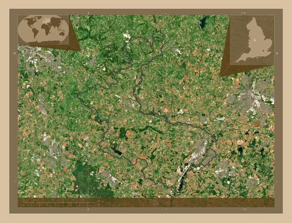 East Staffordshire Niemetropolitalna Dzielnica Anglii Wielka Brytania Niska Rozdzielczość Satelity — Zdjęcie stockowe