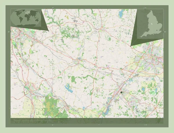 East Staffordshire Μητροπολιτική Περιφέρεια Αγγλίας Μεγάλης Βρετανίας Χάρτης Του Δρόμου — Φωτογραφία Αρχείου