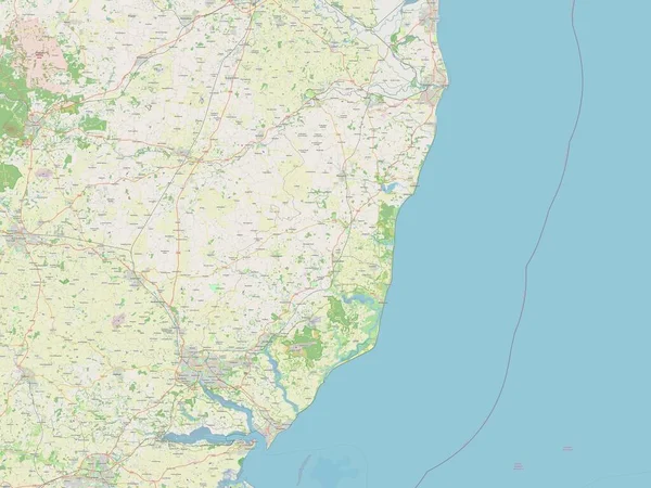 East Suffolk Niemetropolitalna Dzielnica Anglii Wielka Brytania Otwarta Mapa Ulic — Zdjęcie stockowe